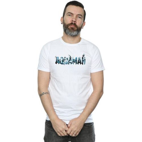 T-shirt Aquaman Text Logo - Dc Comics - Modalova