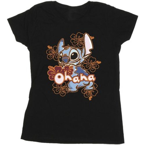 T-shirt Lilo And Stitch Ohana Orange Hibiscus - Disney - Modalova