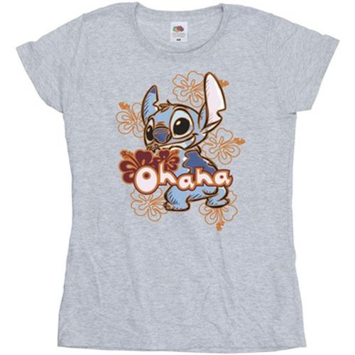 T-shirt Lilo And Stitch Ohana Orange Hibiscus - Disney - Modalova
