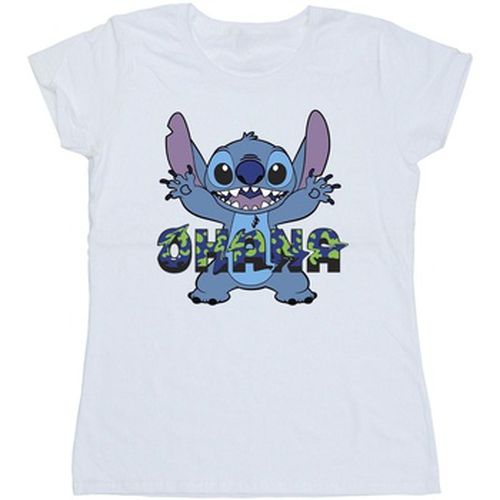 T-shirt Lilo And Stitch Ohana Blue Glitch - Disney - Modalova