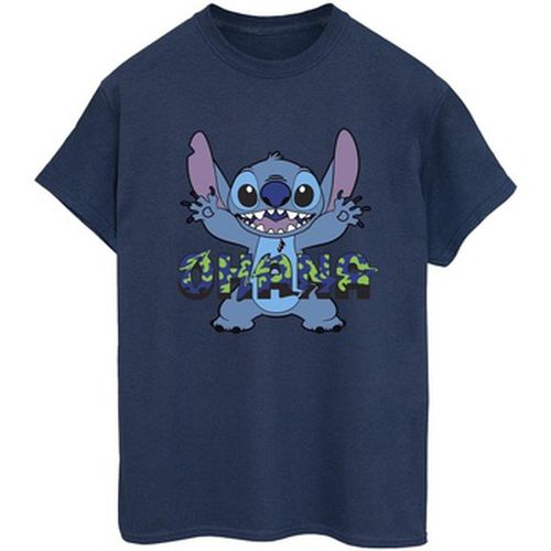 T-shirt Lilo And Stitch Ohana Blue Glitch - Disney - Modalova