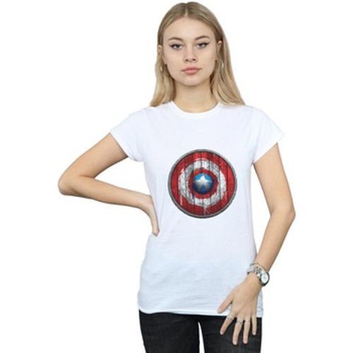 T-shirt Captain America Wooden Shield - Marvel - Modalova