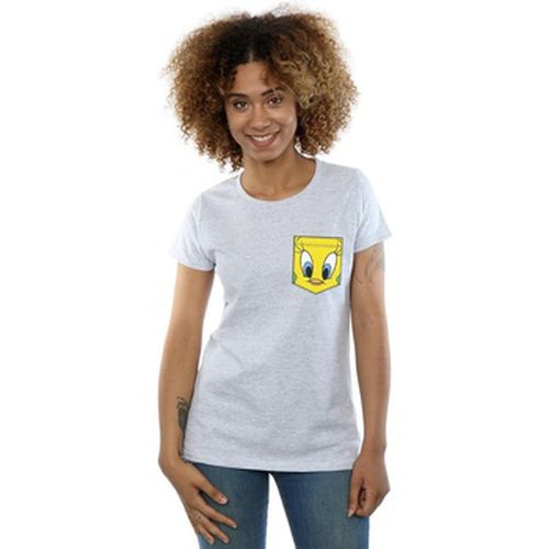 T-shirt Tweety Pie Face Faux Pocket - Dessins Animés - Modalova