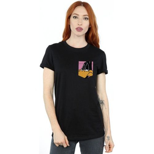 T-shirt Daffy Duck Face Faux Pocket - Dessins Animés - Modalova
