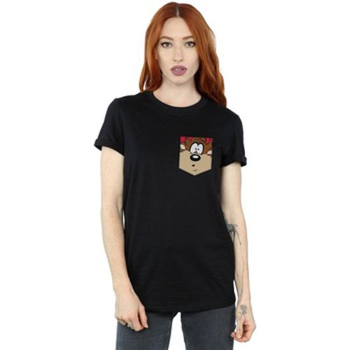 T-shirt Tasmanian Devil Face Faux Pocket - Dessins Animés - Modalova
