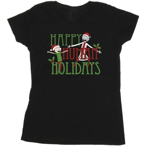 T-shirt Happy Human Holidays - Rick And Morty - Modalova