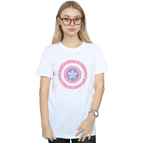 T-shirt Captain America Flowers Shield - Marvel - Modalova