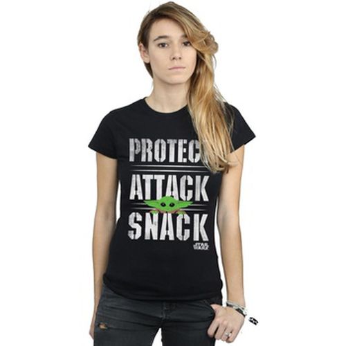 T-shirt The Mandalorian Protect Attack Snack - Disney - Modalova