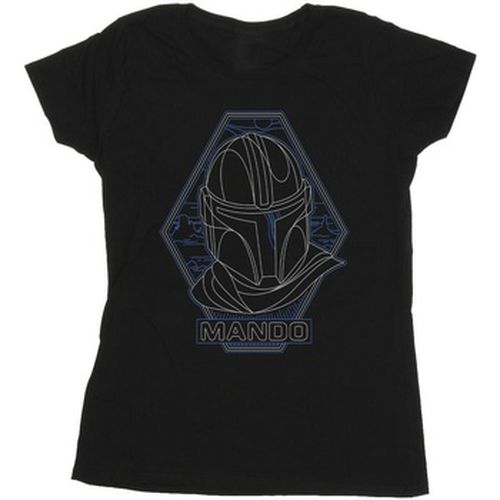 T-shirt The Mandalorian Outline Helm Diamond - Disney - Modalova