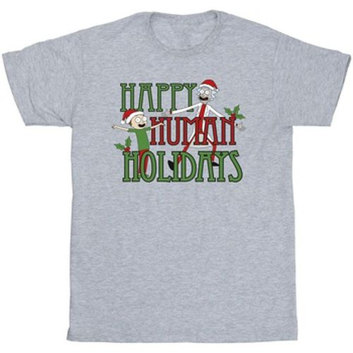 T-shirt Happy Human Holidays - Rick And Morty - Modalova