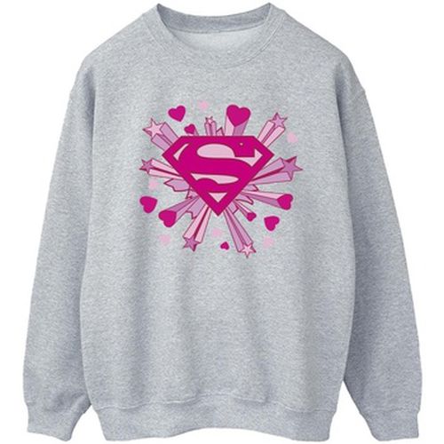 Sweat-shirt Superman Pink Hearts And Stars Logo - Dc Comics - Modalova