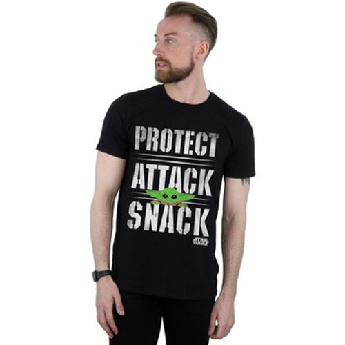 T-shirt The Mandalorian Protect Attack Snack - Disney - Modalova