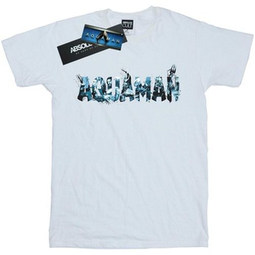 T-shirt Aquaman Text Logo - Dc Comics - Modalova