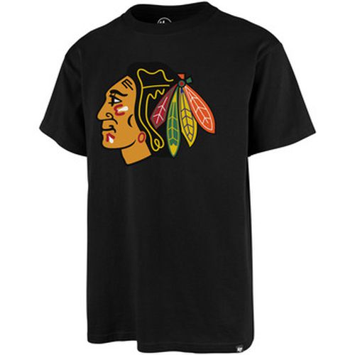 T-shirt 47 NHL TEE CHICAGO BLACKHAWKS PRINT ECHO JET BLACK - '47 Brand - Modalova