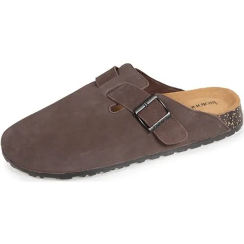 Chaussons Sabots mules cuir Chocolat - Isotoner - Modalova