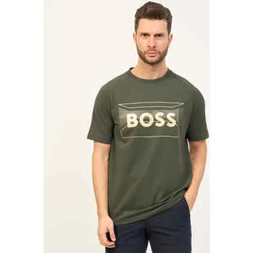 T-shirt T-shirt coupe classique en coton mélangé avec logo - BOSS - Modalova
