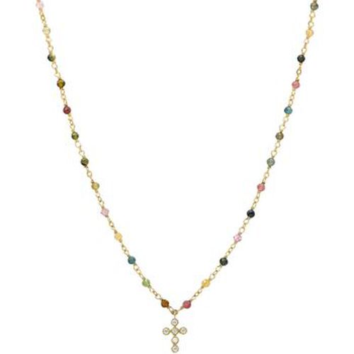 Collier Collier Argent Croix En Zirconium Blanc Et Pierres - Orusbijoux - Modalova