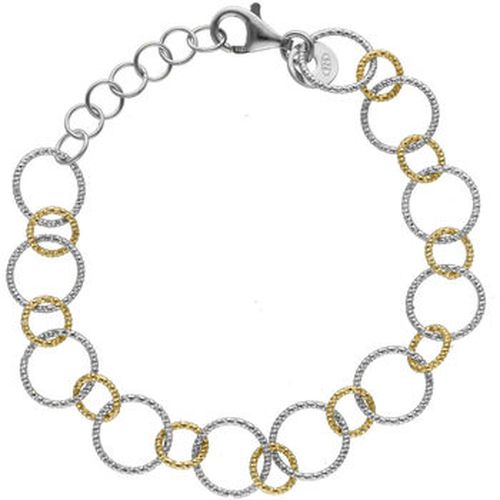 Bracelets Bracelet Argent Rhodié Bicolore Cercles Diamantés - Orusbijoux - Modalova