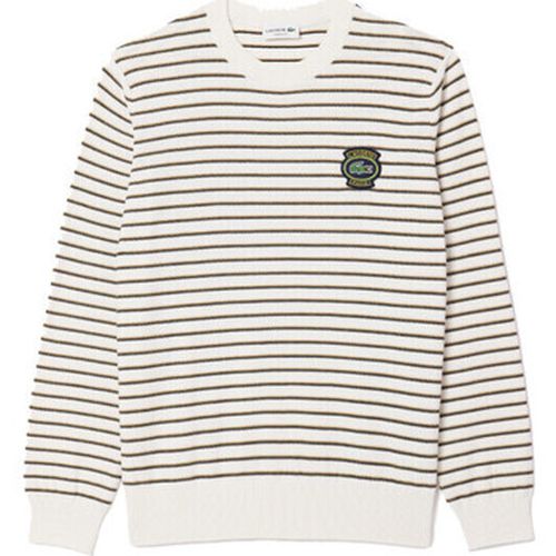 Sweat-shirt PULL COL ROND RAYÉ EN COTON AVEC BADGE - Lacoste - Modalova