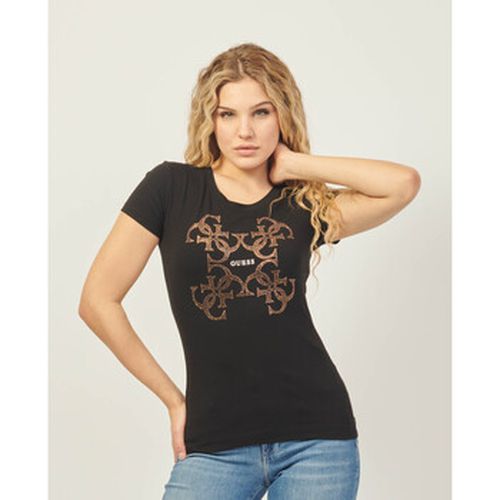 T-shirt T-shirt à col rond avec logo en strass - Guess - Modalova