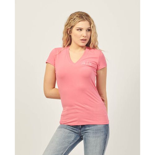 T-shirt T-shirt Armani coupe slim avec col en V en jersey stretch - EAX - Modalova