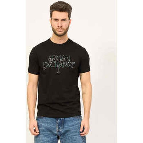 T-shirt T-shirt en coton avec logo contrasté - EAX - Modalova