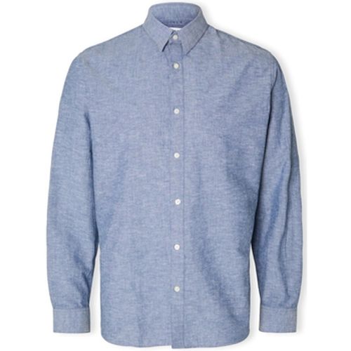 Chemise Noos Slimnew-linen Shirt L/S - Medium Blue Denim - Selected - Modalova