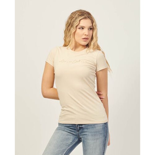 T-shirt - T-shirt coupe slim avec logo pailleté - EAX - Modalova