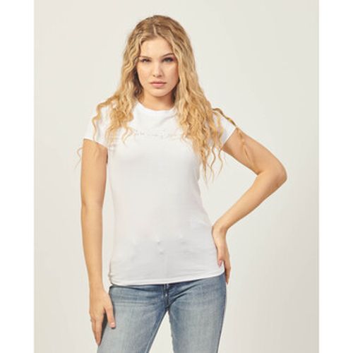 T-shirt - T-shirt coupe slim avec logo pailleté - EAX - Modalova