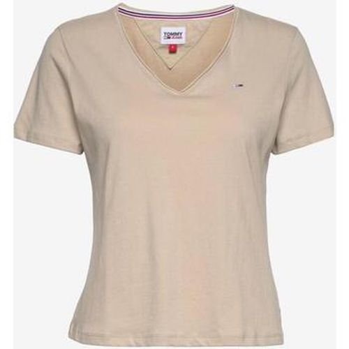 T-shirt HAUT slim jersey v neck Beige - Tommy Jeans - Modalova