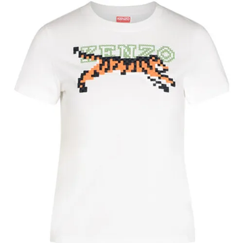 T-shirt T-Shirt avec broderie de pixels blancs - Kenzo - Modalova
