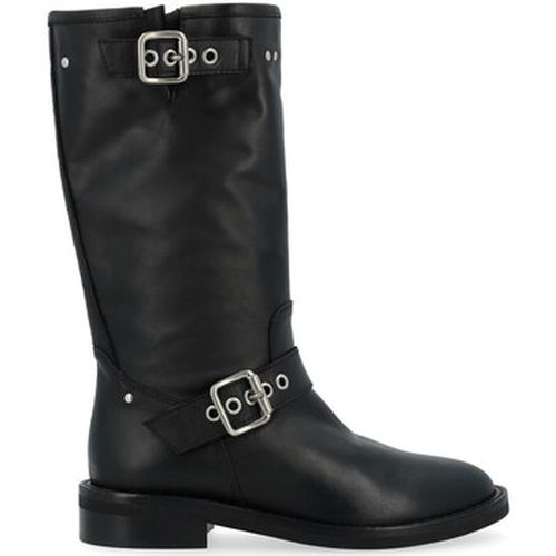 Bottes Botte motard en cuir noir - Via Roma 15 - Modalova