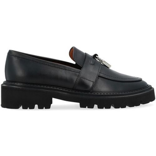 Mocassins Mocassin en cuir noir avec cadenas - Via Roma 15 - Modalova