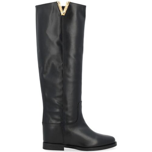 Bottes Botte noire avec métal facetté V - Via Roma 15 - Modalova