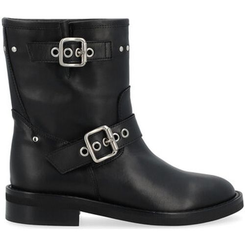 Boots Modèle Bikers 4185 en cuir noir - Via Roma 15 - Modalova