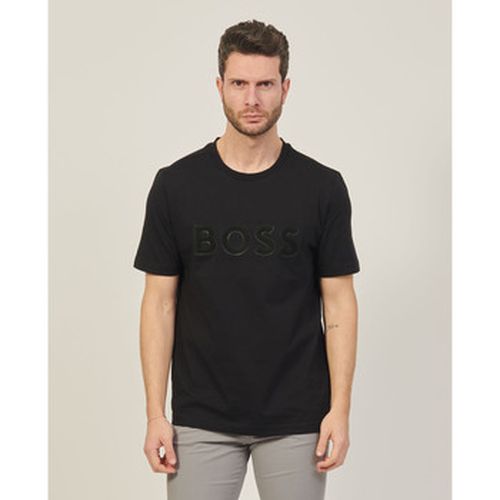 T-shirt T-shirt en coton avec logo en maille - BOSS - Modalova