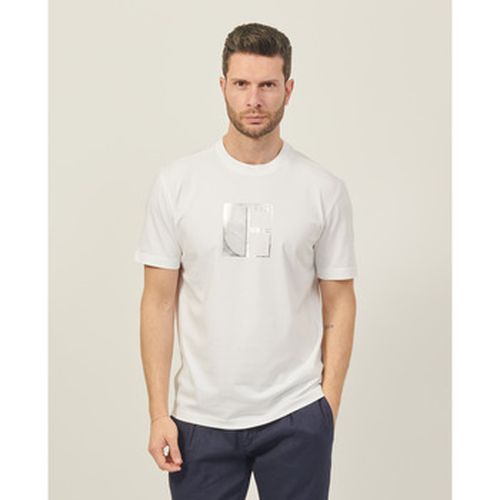 T-shirt T-shirt en coton stretch avec imprimé métallisé - BOSS - Modalova