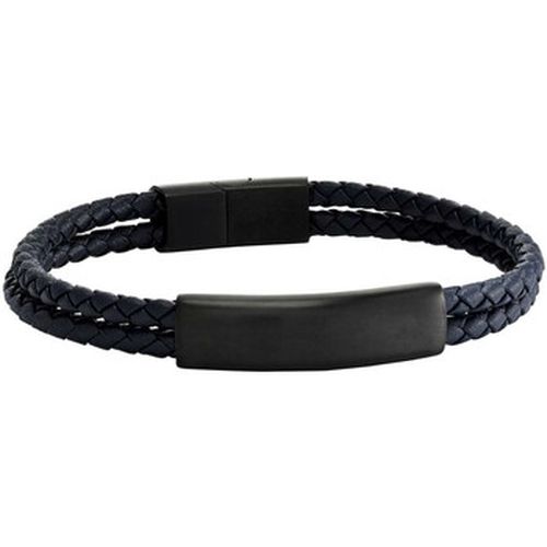 Bracelets Bracelet Côme acier et cuir bleu - Jourdan - Modalova