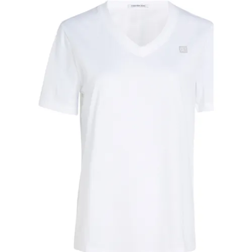 T-shirt T-shirt coton col v - Calvin Klein Jeans - Modalova