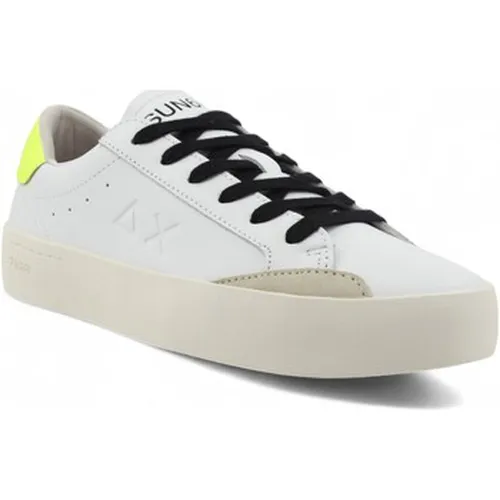 Chaussures Street Leather Sneaker Uomo Bianco Giallo Fluo Z34140 - Sun68 - Modalova
