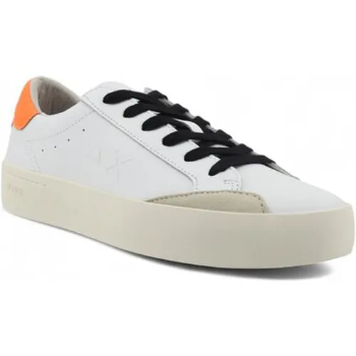 Chaussures Street Leather Sneaker Uomo Bianco Arancio Fluo Z34140 - Sun68 - Modalova