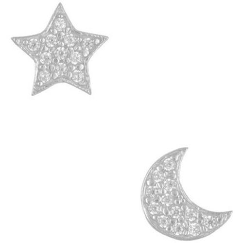Boucles oreilles Boucles d'Oreilles Or Blanc Serties - Etoile et Lune - L'atelier D'azur - Modalova