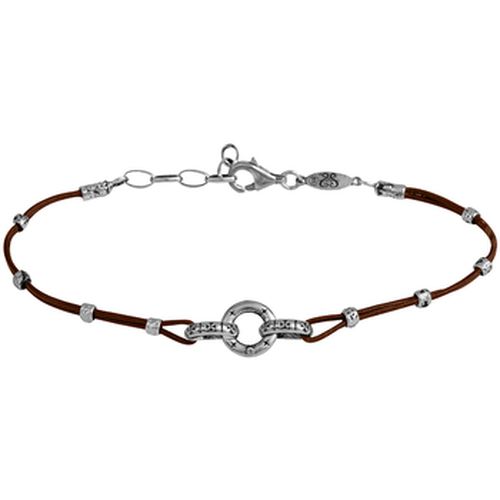 Bracelets Bracelet Cercle En Argent Cordon Marron - Orusbijoux - Modalova