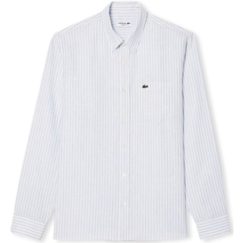 Chemise Regular Fit Linen Shirt - Blue/Blanc - Lacoste - Modalova