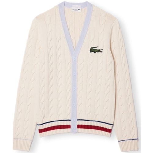 Pull Cotton Cable Knit Cotton - Blanc/Bleu Clair - Lacoste - Modalova