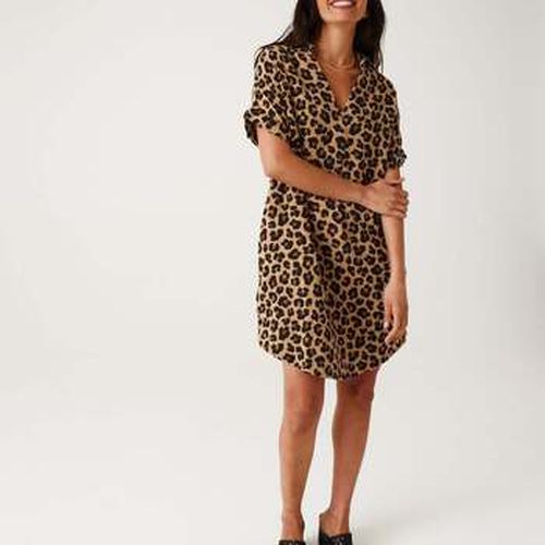 Robe courte Robe-tunique léopard en coton - Promod - Modalova