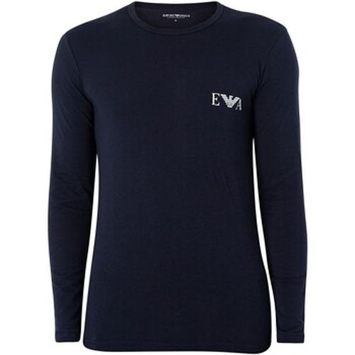 Pyjamas / Chemises de nuit T-shirt Lounge à manches longues et logo sur la poitrine - Emporio Armani - Modalova