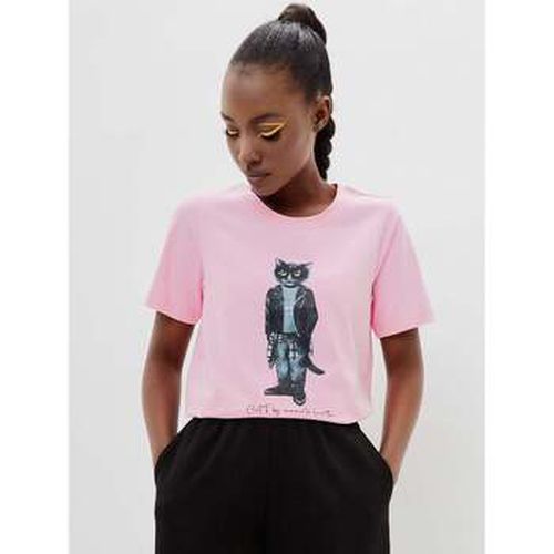 T-shirt Pink Printed T-shirt ROCKER CAT - Maniita Lacitta - Modalova