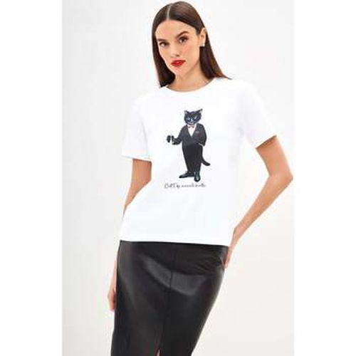 T-shirt White Printed T-shirt DANDY CAT - Maniita Lacitta - Modalova