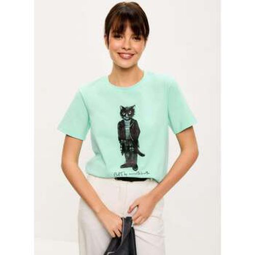 T-shirt Blue Printed T-shirt ROCKER CAT - Maniita Lacitta - Modalova